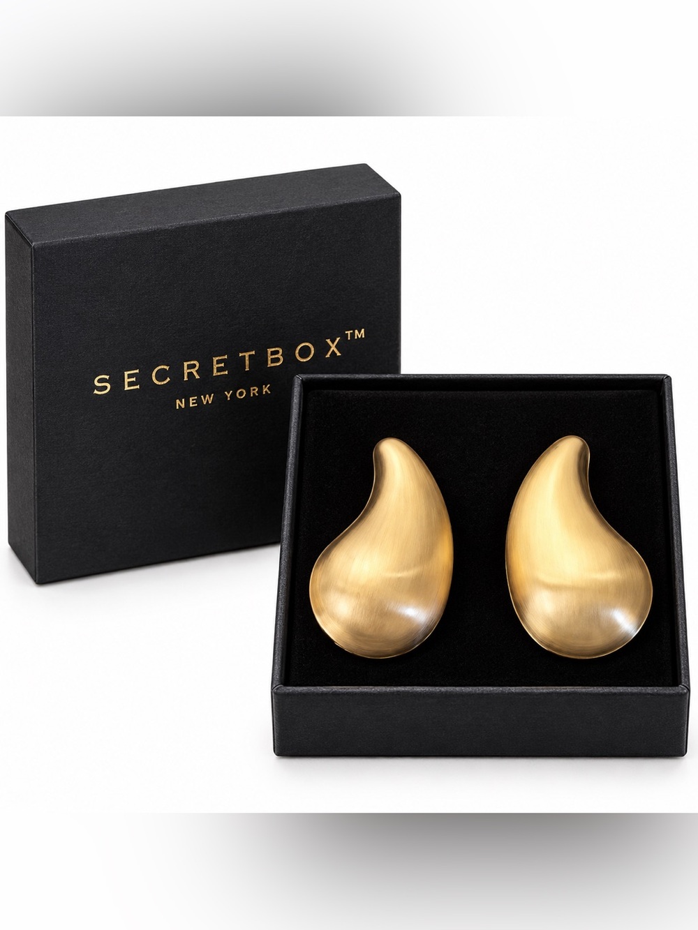 Brushed 14k Gold teardrop earrings NIB